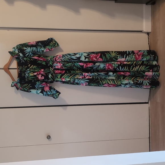 New York & Company Multi Color Floral Dress 100% Cotton Size M - Picture 3 of 13